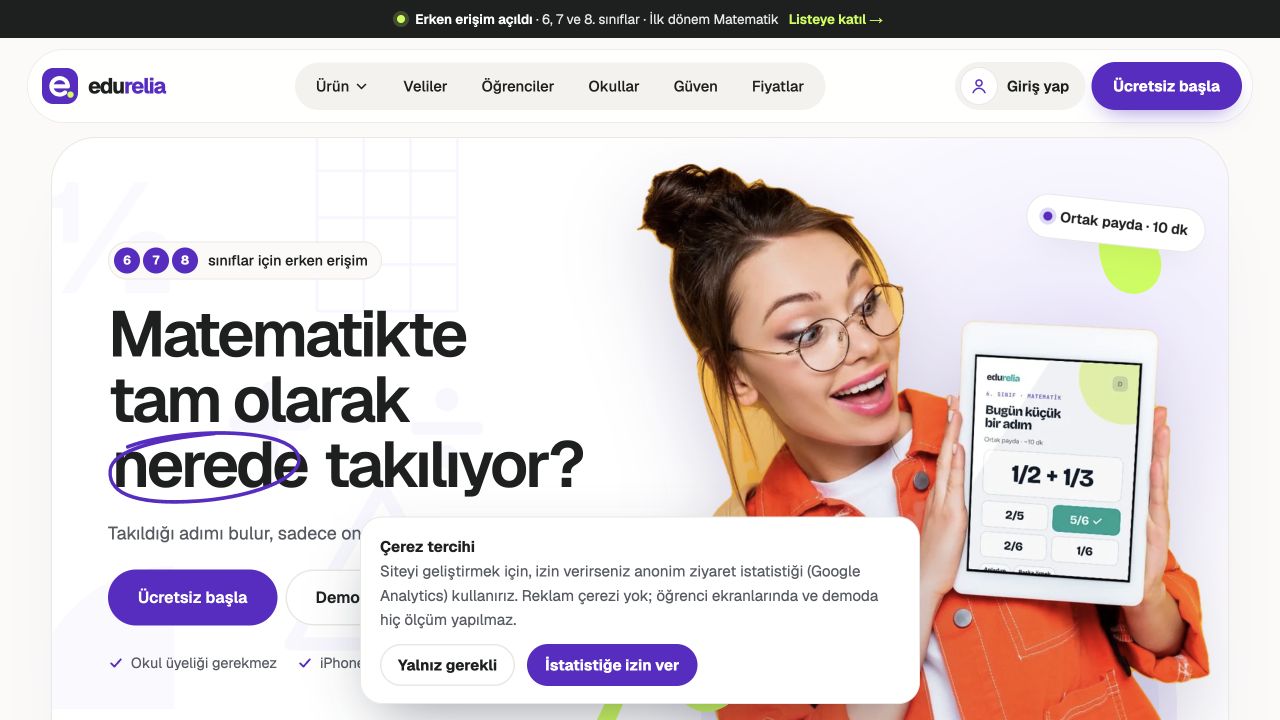 EduRelia homepage screenshot