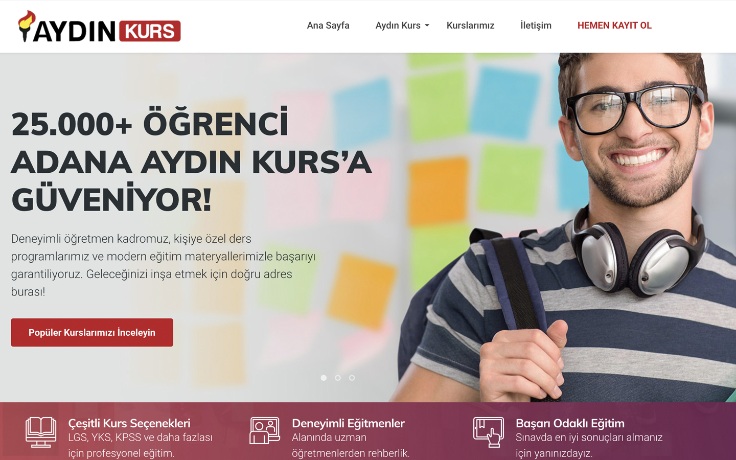 Adana Aydın Kurs website screenshot