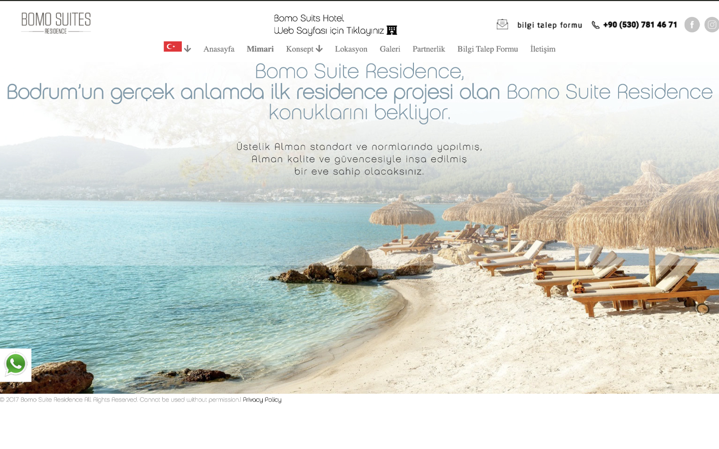 Bomo Suite Residence website screenshot