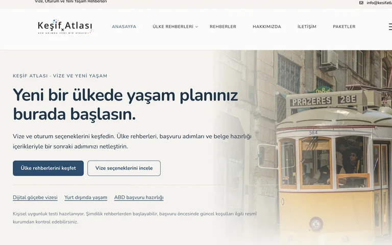 Keşif Atlası web sitesi ekran görüntüsü